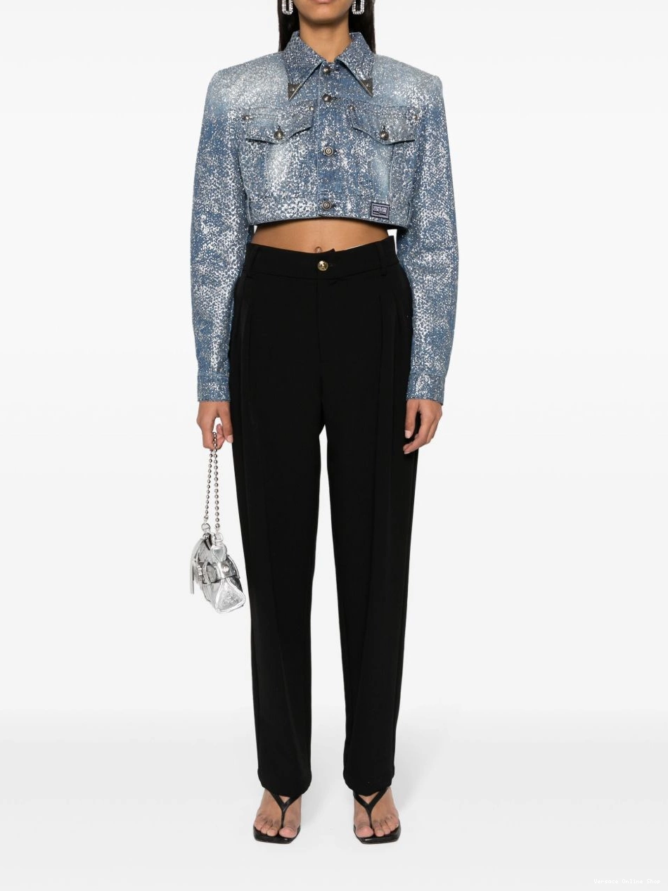 Affordable trousers Versace pleated Women wide-leg Jeans Couture 0819